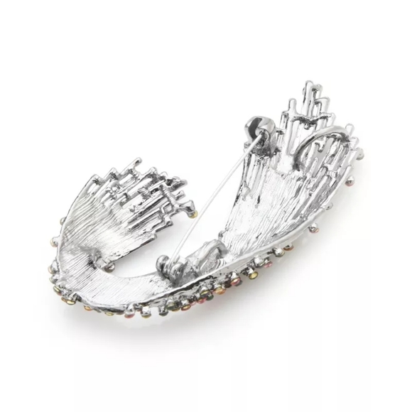 Multicolor Rhinestone Geometric shaped Brooch - Picture 2 of 3